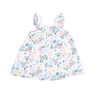 Angel Dear Narwhal Floral Sundress & Diaper Cover 4T